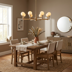 Compass Alabaster Chandelier — additional product view, stone globes arranged on crossing angular arms (view 3)