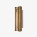 Cradled Alabaster Sconce — full fixture profile, a vertical stone slab between curved metal panels (view 1)