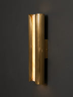 Cradled Alabaster Sconce — additional product view, a vertical stone slab between curved metal panels (view 5)
