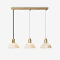 Cupola Alabaster Pendant Lamp — full fixture profile, three stone domes hanging in a row from a rectangular canopy (view 1)