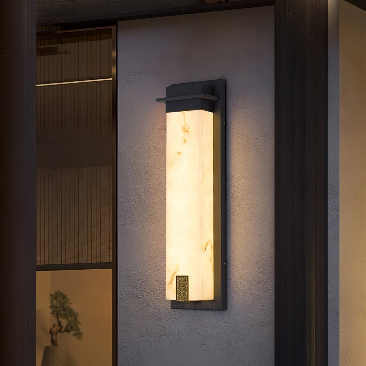 Delaney Outdoor Wall Light — additional product view, a tall resin wall diffuser with stainless steel hardware (view 5)