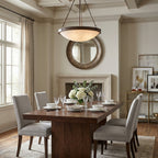 Dionne Alabaster Ceiling Lamp — additional product view, a shallow stone bowl supported by slender tie rods (view 5)