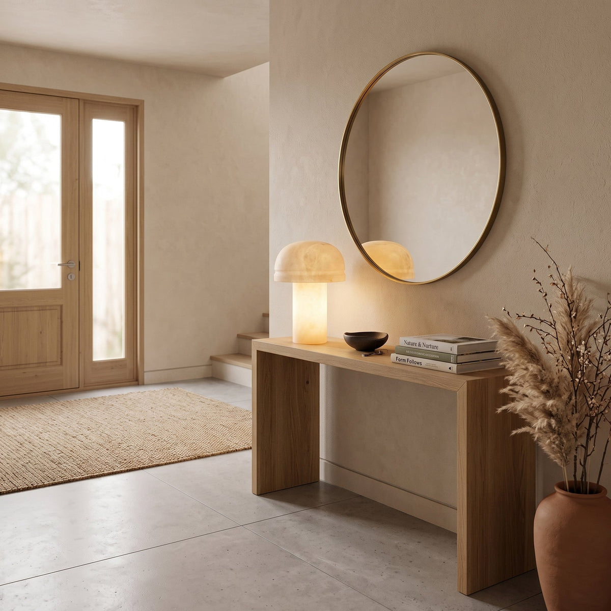 Dometra Alabaster Table Lamp — additional product view, a stone diffuser with a domed tabletop profile (view 4)