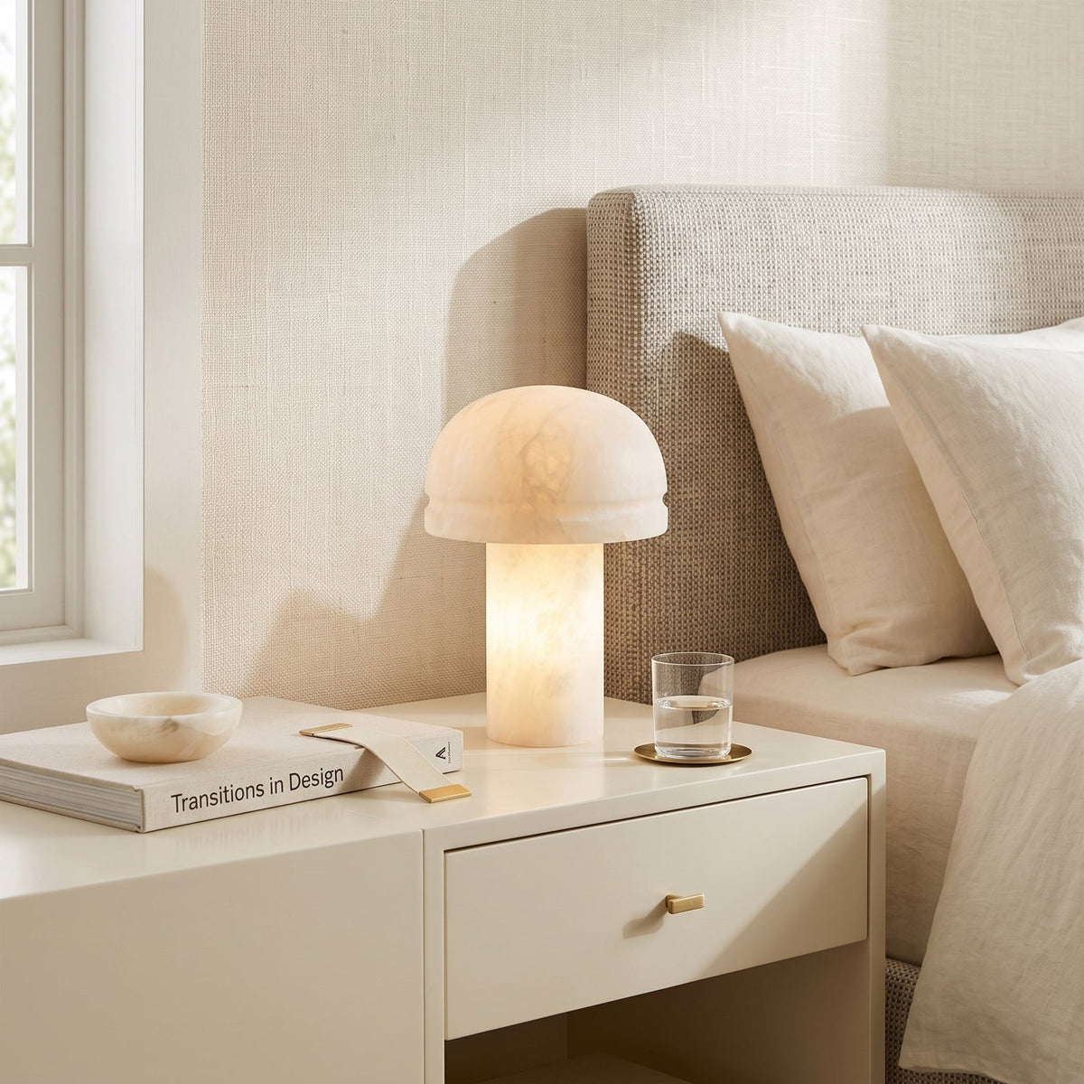 Dometra Alabaster Table Lamp — additional product view, a stone diffuser with a domed tabletop profile (view 5)