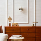 Dual Globe Alabaster Wall Lamp — additional product view, two rounded stone shades on a brass wall mount (view 4)