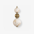 Duet Alabaster Wall Sconce — full fixture profile, two different-sized stone spheres on one vertical rod (view 1)