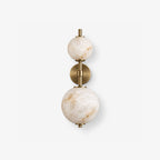 Duet Alabaster Wall Sconce — full fixture profile, two different-sized stone spheres on one vertical rod (view 1)