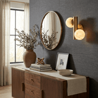 Duo Alabaster Globe Wall Sconce — product setting and fixture profile, two stone globes on a compact wall-mounted frame (view 2)