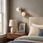 Duo Alabaster Globe Wall Sconce — additional product view, two stone globes on a compact wall-mounted frame (view 3)