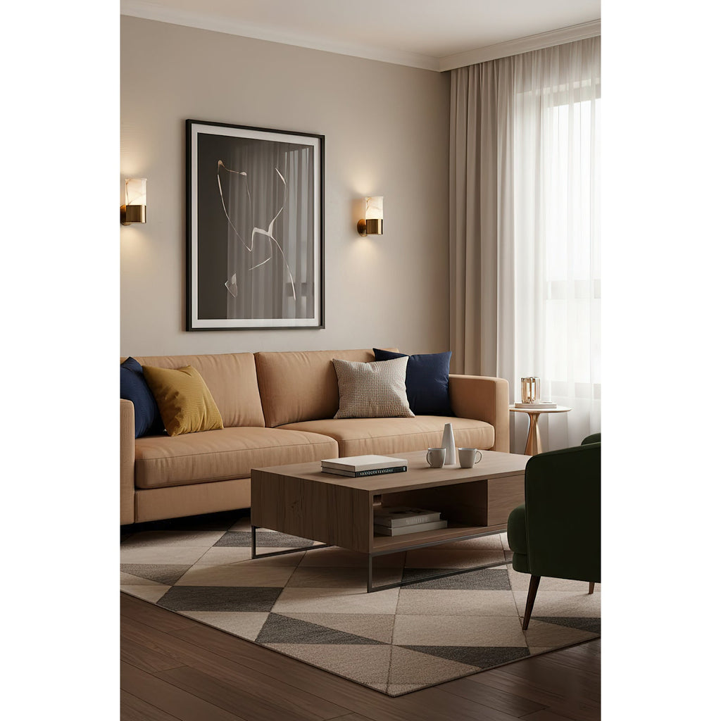 Erato Alabaster Wall Lamp — additional product view, a stone diffuser supported by a wall-mounted metal frame (view 4)