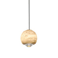 Ferox Alabaster Pendant Light — full fixture profile, a stone body with a lens-like lower diffuser (view 1)