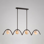 Festoon Alabaster Chandelier — additional product view, four globe shades along a continuous scalloped metal tube (view 3)