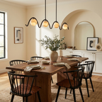 Festoon Alabaster Chandelier — additional product view, four globe shades along a continuous scalloped metal tube (view 4)