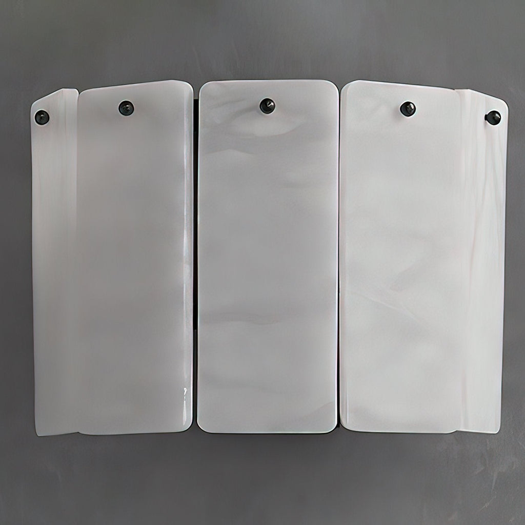 Fractured Alabaster Wall Sconce — additional product view, two rows of stone panels in a contrasting metal frame (view 4)