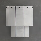Fractured Alabaster Wall Sconce — additional product view, two rows of stone panels in a contrasting metal frame (view 5)