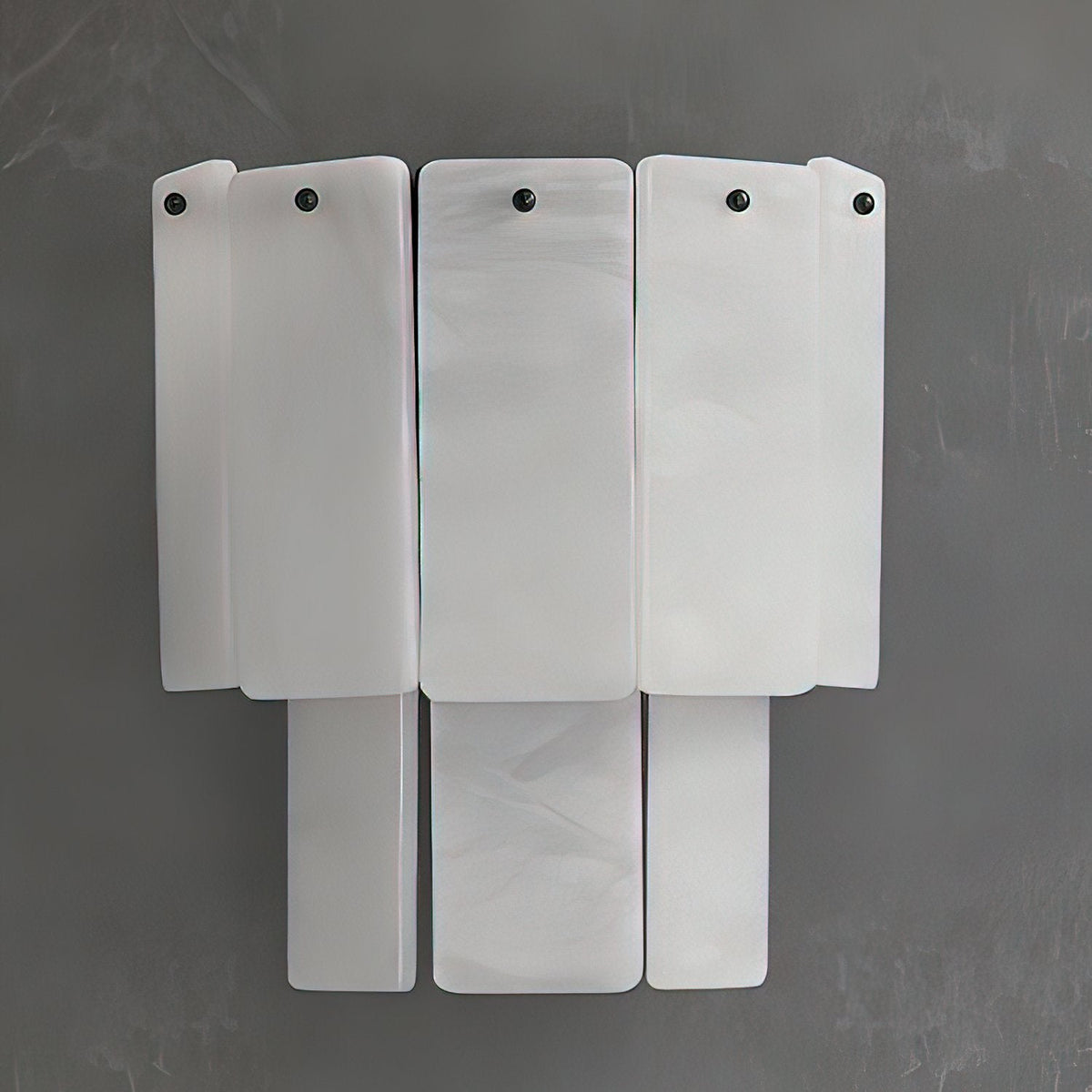 Fractured Alabaster Wall Sconce — additional product view, two rows of stone panels in a contrasting metal frame (view 5)