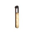 Inez LED Alabaster Wall Sconce — full fixture profile, a long stone diffuser within a slim metal frame (view 1)