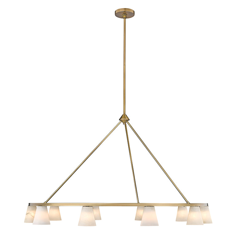 Ironstone Alabaster Chandelier — additional product view, carved stone shades on a decorative metal frame (view 3)