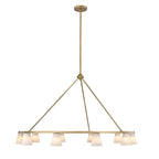 Ironstone Alabaster Chandelier — additional product view, carved stone shades on a decorative metal frame (view 3)