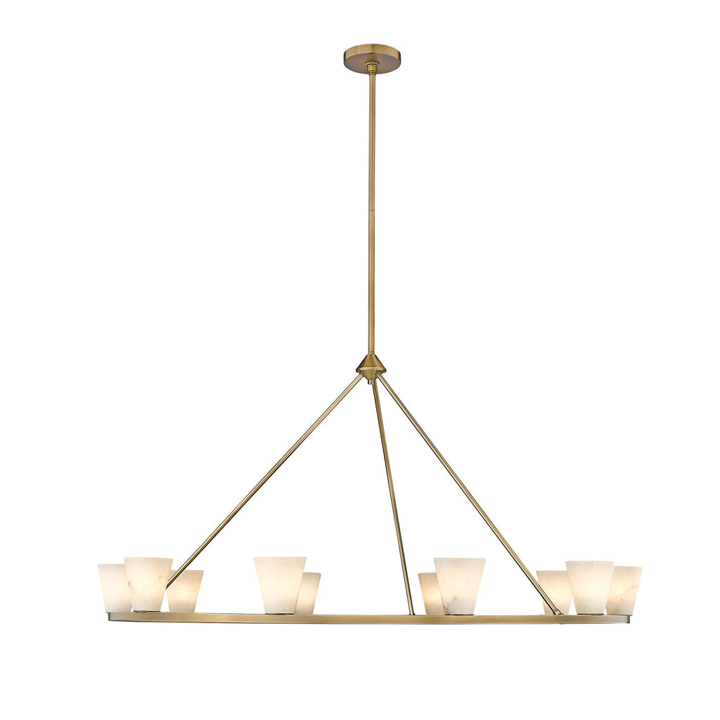 Ironstone Alabaster Chandelier — additional product view, carved stone shades on a decorative metal frame (view 4)