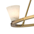 Ironstone Alabaster Chandelier — additional product view, carved stone shades on a decorative metal frame (view 5)