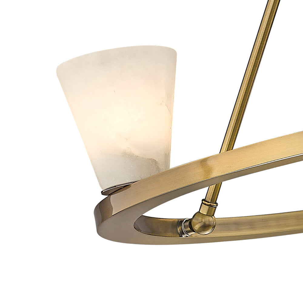 Ironstone Alabaster Chandelier — additional product view, carved stone shades on a decorative metal frame (view 5)