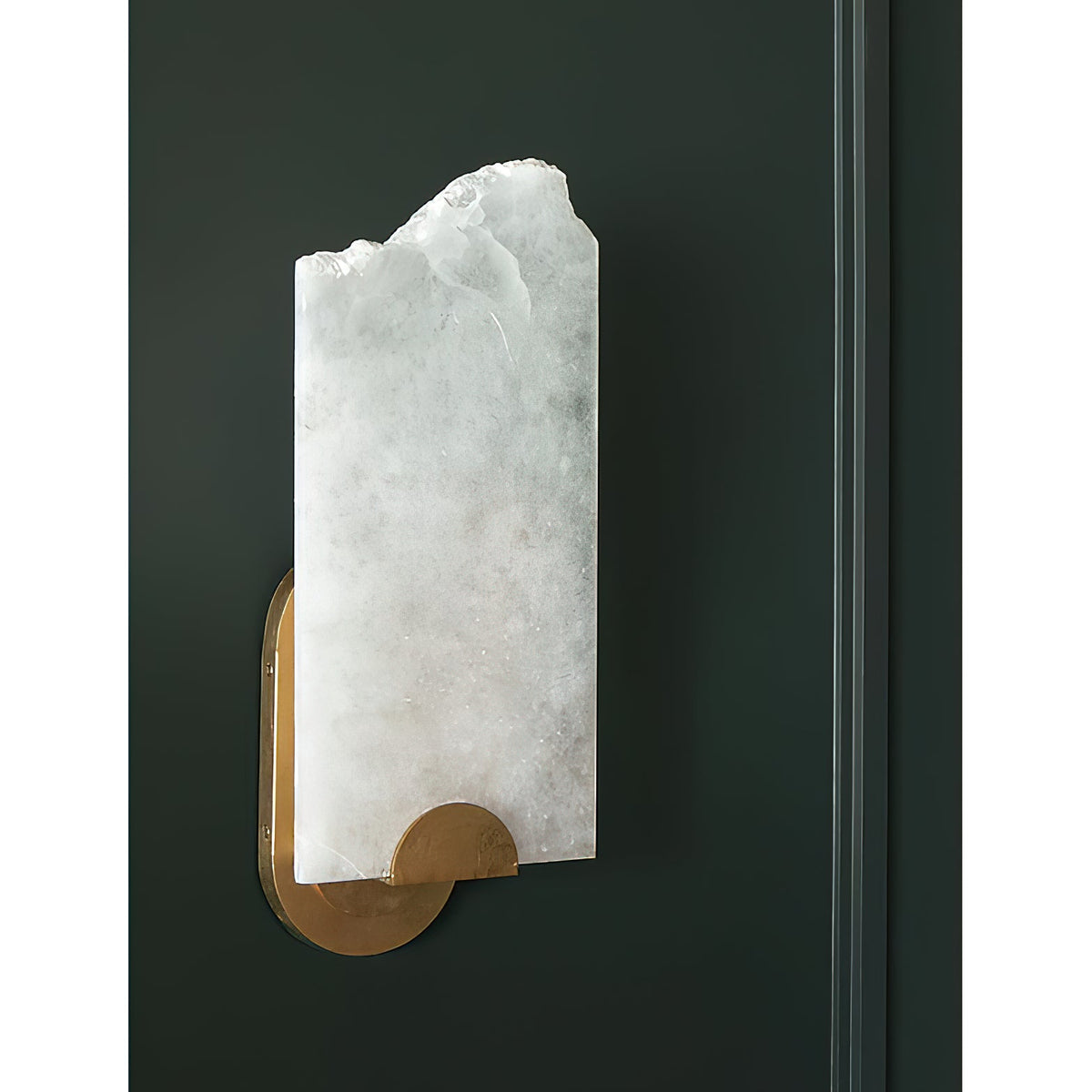 Jonah Alabaster Wall Lamp — additional product view, a stone diffuser with an uneven broken-edge outline (view 4)