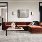 Kamila Alabaster Wall Lamp — additional product view, three stone panels held within a brass frame (view 3)
