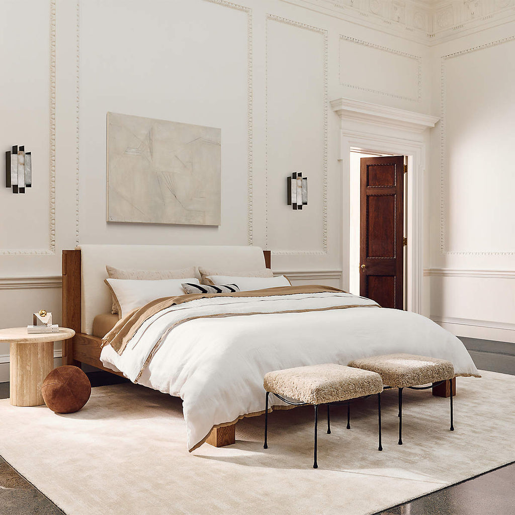 Kamila Alabaster Wall Lamp — additional product view, three stone panels held within a brass frame (view 5)