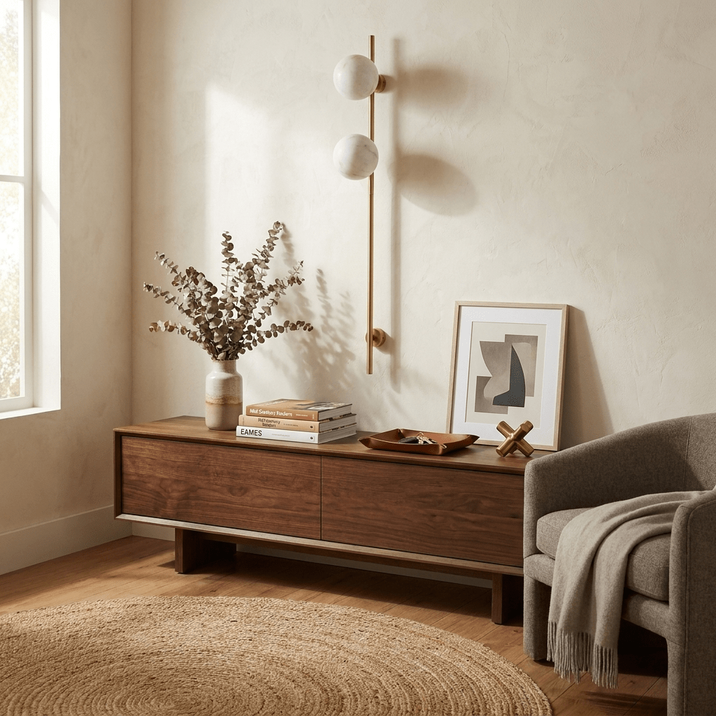 Liora Alabaster Double Globe Wall Sconce — additional product view, two stone globes on a slender vertical rod (view 3)