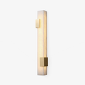 Lumen Bar Alabaster Wall Sconce — full fixture profile, a slender stone column framed by brass accents (view 1)