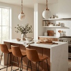 Luna Alabaster Globe Pendant Light — additional product view, a stone globe suspended from a decorative link chain (view 4)