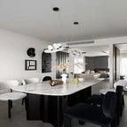 Magma Alabaster Pendant Lamp — additional product view, stone discs within a dark metal frame (view 4)