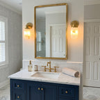 Marine Alabaster Wall Sconce — additional product view, a rounded stone shade with utility-inspired brass hardware (view 4)