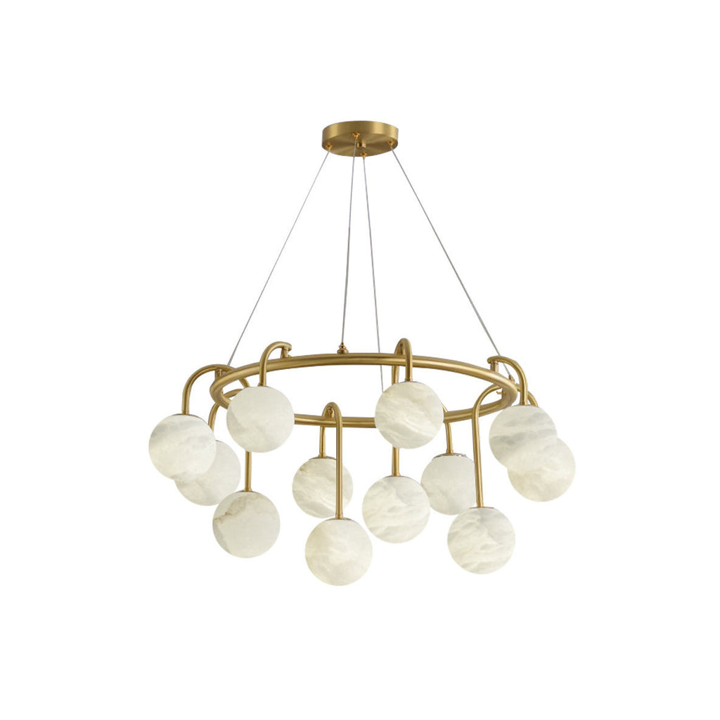 Maytoni Chandelier — full fixture profile, nine stone spheres in a suspended chandelier arrangement (view 1)