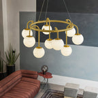 Maytoni Chandelier — product setting and fixture profile, nine stone spheres in a suspended chandelier arrangement (view 2)