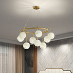 Maytoni Chandelier — additional product view, nine stone spheres in a suspended chandelier arrangement (view 3)