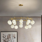 Maytoni Chandelier — additional product view, nine stone spheres in a suspended chandelier arrangement (view 4)