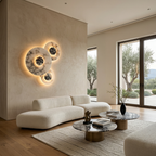 Median Combination Alabaster Wall Lamp — additional product view, stone lighting elements combined on a wall mount (view 3)