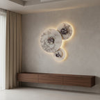 Median Combination Alabaster Wall Lamp — additional product view, stone lighting elements combined on a wall mount (view 5)