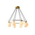 Miira Alabaster Chandelier — full fixture profile, stone orbs suspended on individual cords (view 1)