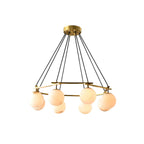Miira Alabaster Chandelier — full fixture profile, stone orbs suspended on individual cords (view 1)