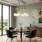 Miira Alabaster Chandelier — additional product view, stone orbs suspended on individual cords (view 4)