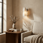 Mira Solo Alabaster Cone Wall Sconce — additional product view, a tapered stone shade on a compact wall mount (view 4)