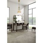Mohegan Alabaster Pendant Lamp — additional product view, two angular stone panels inside an open brass frame (view 3)
