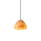 Morphe Alabaster Pendant Lamp — full fixture profile, an asymmetric stone shade on a slender dark cord (view 1)