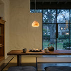 Morphe Alabaster Pendant Lamp — additional product view, an asymmetric stone shade on a slender dark cord (view 3)