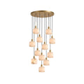 Natural Square Alabaster Chandelier — full fixture profile, stone cubes suspended at different levels (view 1)