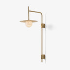 Nivara Long Arm Alabaster Wall Sconce — full fixture profile, a stone globe carried by an elongated metal frame (view 1)