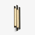 Nivora Alabaster Linear Wall Sconce — full fixture profile, a slender stone diffuser within a linear aluminum frame (view 1)